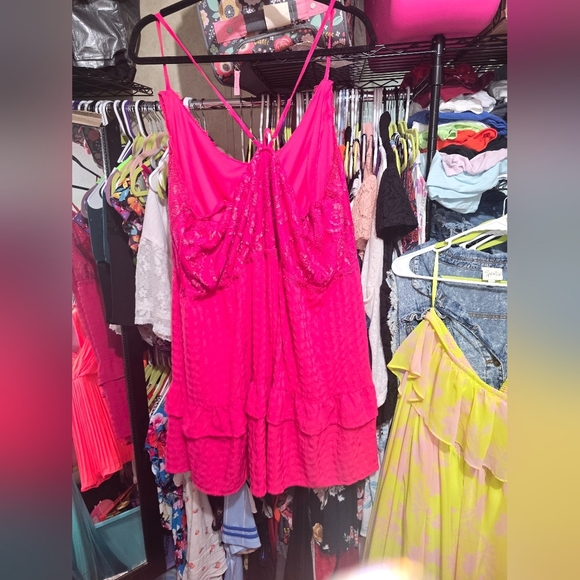 NWOT WHITE BIRCH 3X Mistaken" Adjustable Spaghetti Strap Ruffle Shorts Romper - Picture 6 of 7